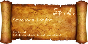 Szvoboda Lóránt névjegykártya